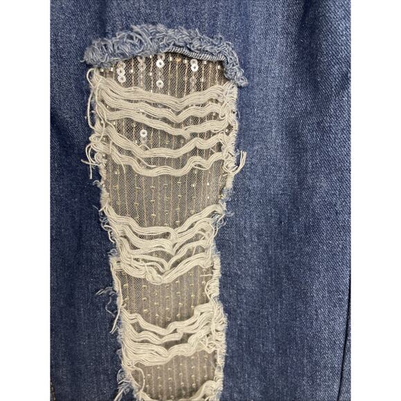 MELE & PERE Boyfriend Relaxed Fit Women’s Jeans - Size M Blue Denim Distressed - Picture 3 of 7